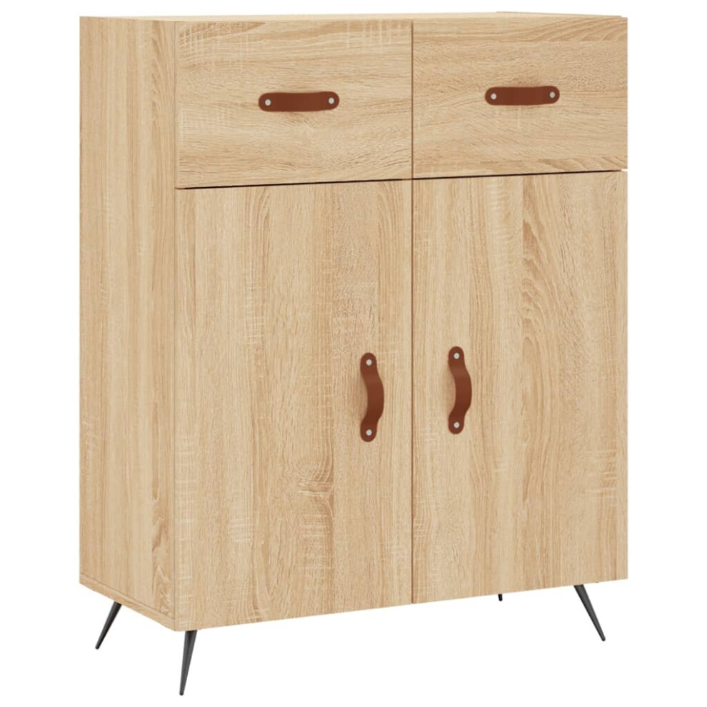 (sonoma oak) vidaXL Sideboard Storage Cabinet Side Cabinet Cupboard White Engineered Wood