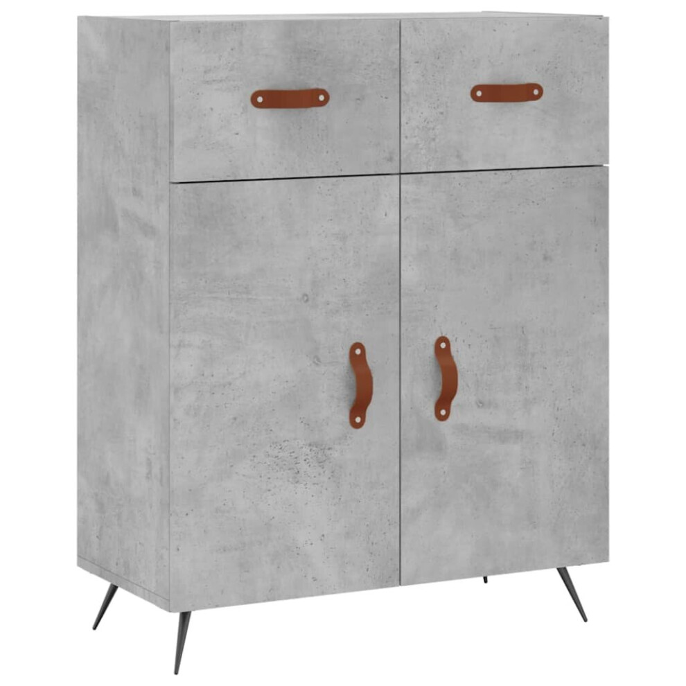 Vidaxl (Concrete Grey) Sideboard Storage Cabinet Side Cabinet Cupboard White Engineered Wood