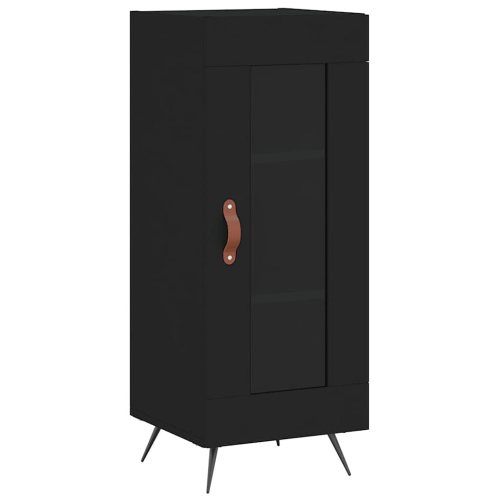 Vidaxl (Black) Sideboard Storage Cabinet Cupboard Side Cabinet White Engineered Wood