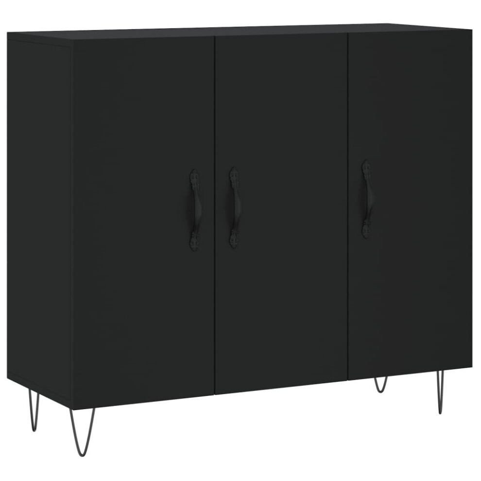 (black) vidaXL Sideboard Cabinet Storage Cabinet Cupboard Grey Sonoma Engineered Wood