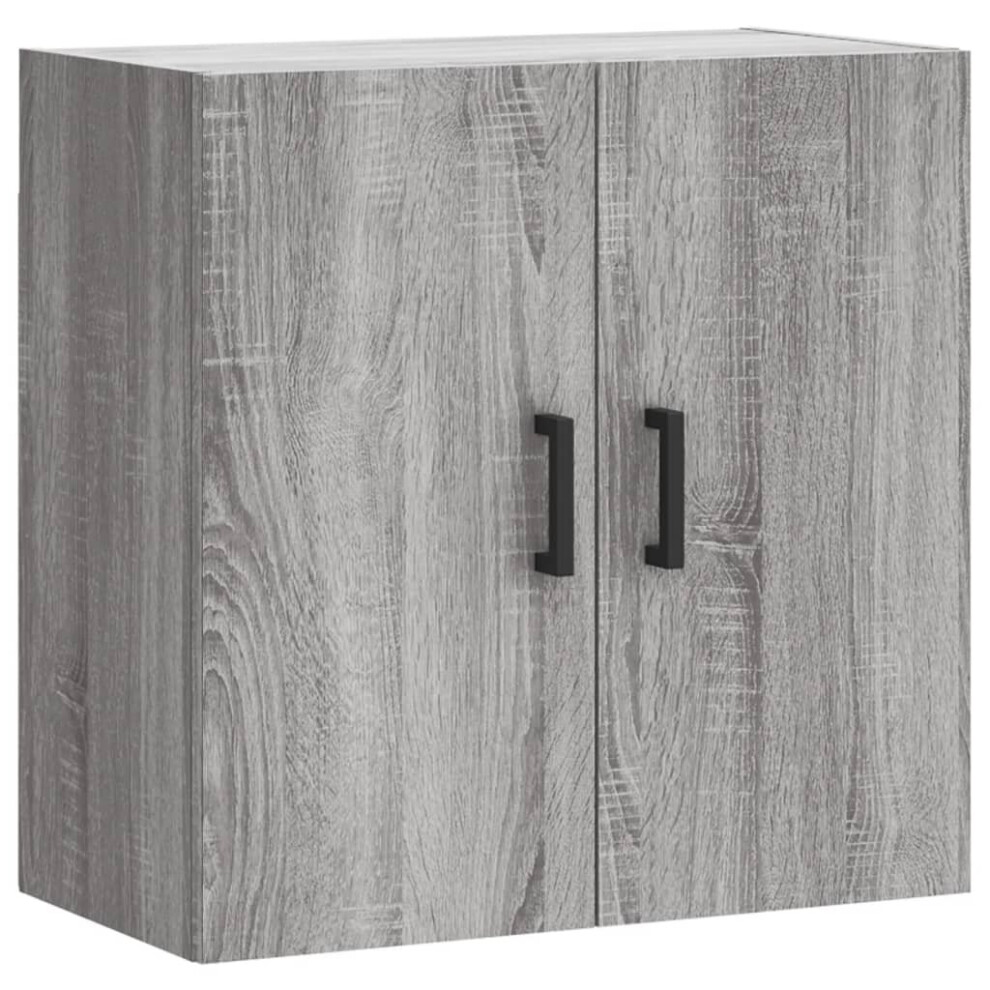 Vidaxl (Grey Sonoma) Wall Cabinet Storage Cabinet Display Cabinet White Engineered Wood White,Grey