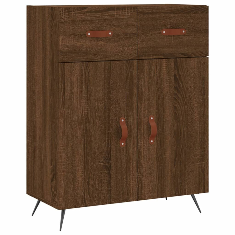 (brown oak) vidaXL Sideboard Storage Cabinet Side Cabinet Cupboard White Engineered Wood