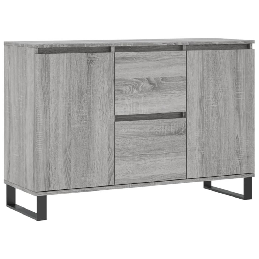 (grey sonoma) vidaXL Sideboard Storage Cabinet Cupboard Side Cabinet Brown Oak Engineered Wood