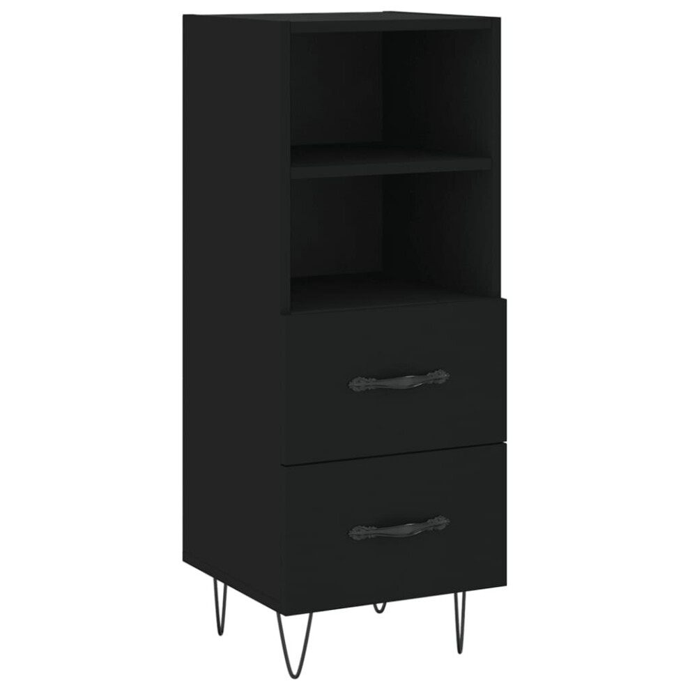 (black) vidaXL Sideboard Storage Side Cabinet Cupboard Sonoma Oak Engineered Wood