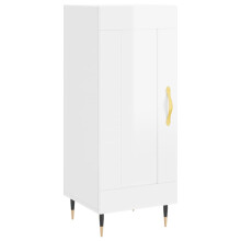 (high gloss white) vidaXL Sideboard Cabinet Storage Cabinet Cupboard Smoked Oak Engineered Wood