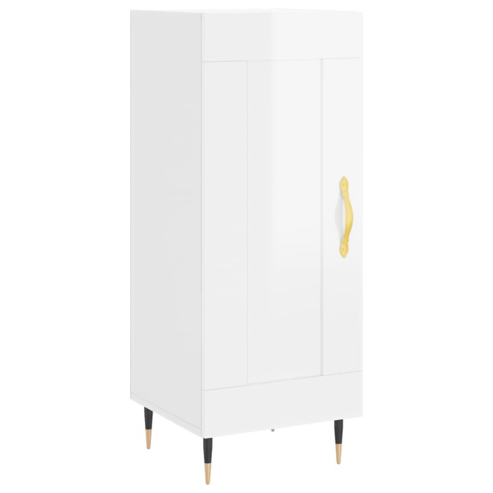 Vidaxl (High Gloss ) Sideboard Cabinet Storage Cabinet Cupboard Smoked Oak Engineered Wood White