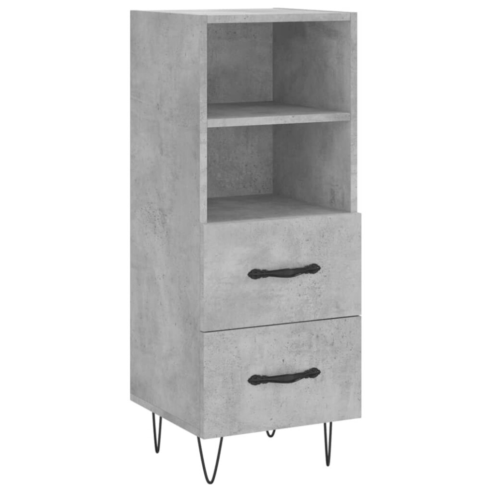 Vidaxl (Concrete ) Sideboard Storage Side Cabinet Cupboard Sonoma Oak Engineered Wood Grey