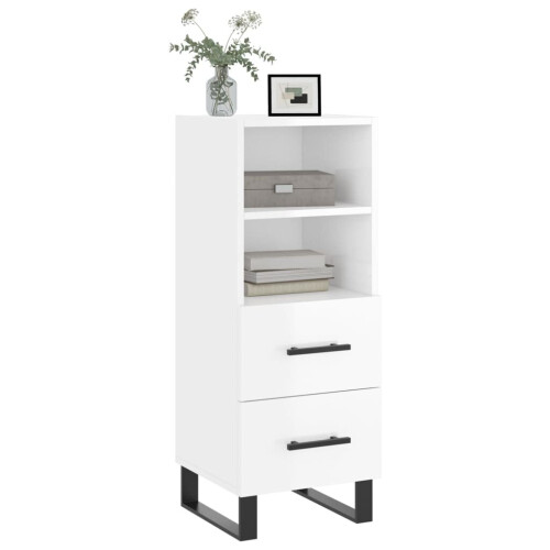 VidaXL (high gloss white) vidaXL Sideboard Storage Cabinet Side Cabinet Cupboard White Engineered Wood 2