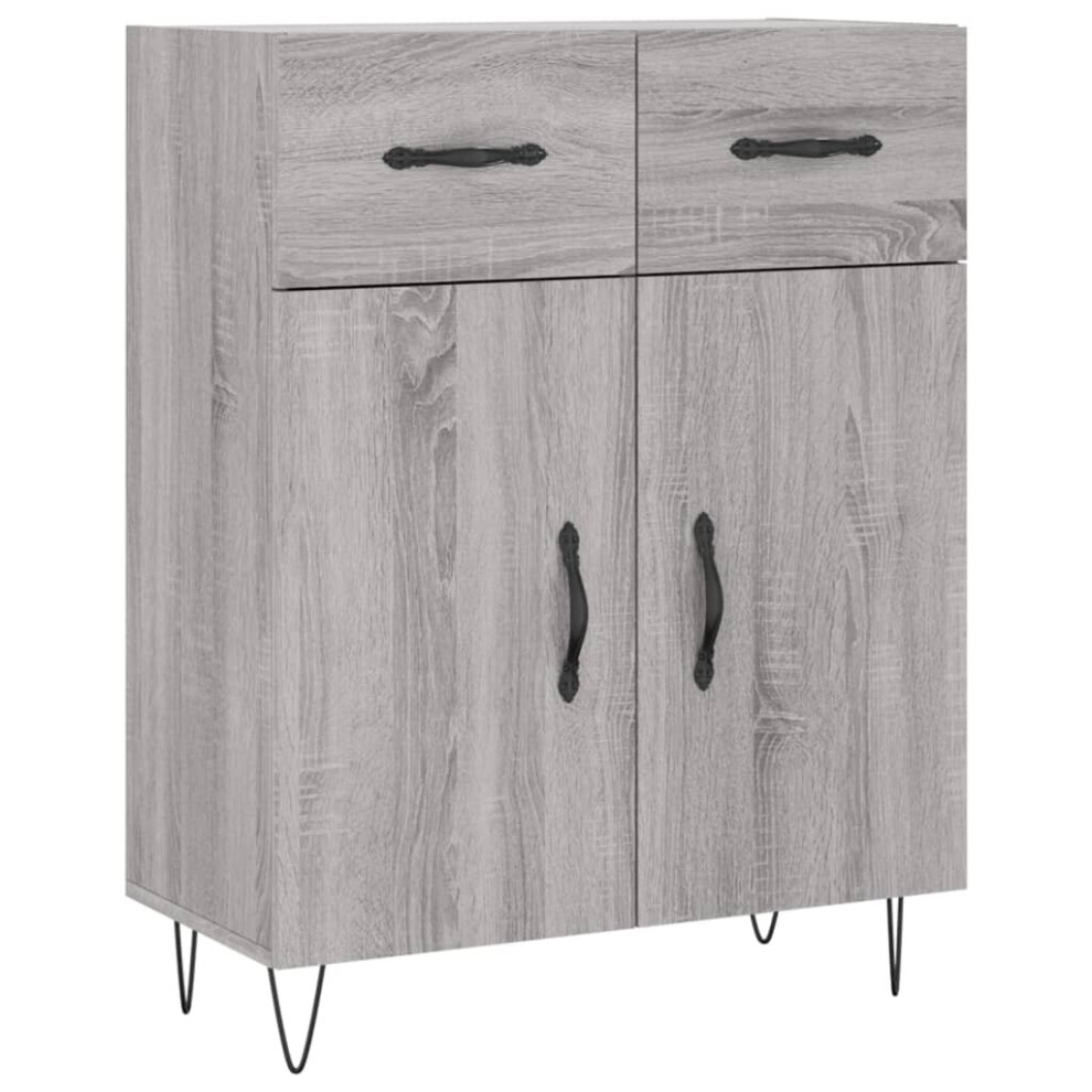 Vidaxl (Grey Sonoma) Sideboard Storage Cabinet Side Cabinet Cupboard White Engineered Wood