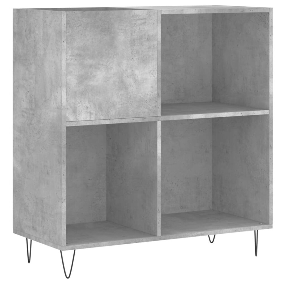Vidaxl (Concrete Grey) Record Cabinet Record Storage Cabinet Sideboard White Engineered Wood
