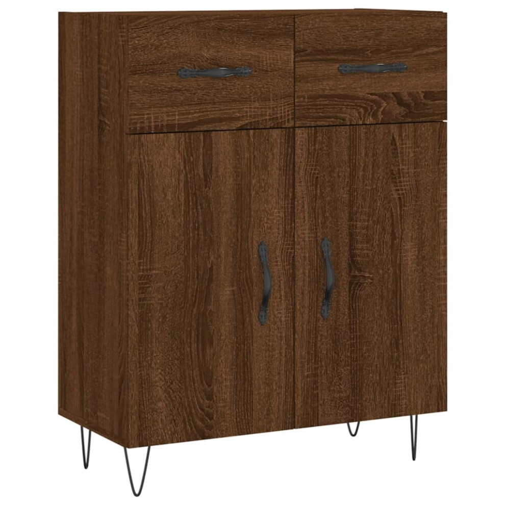 (brown oak) vidaXL Sideboard Storage Cabinet Side Cabinet Cupboard White Engineered Wood