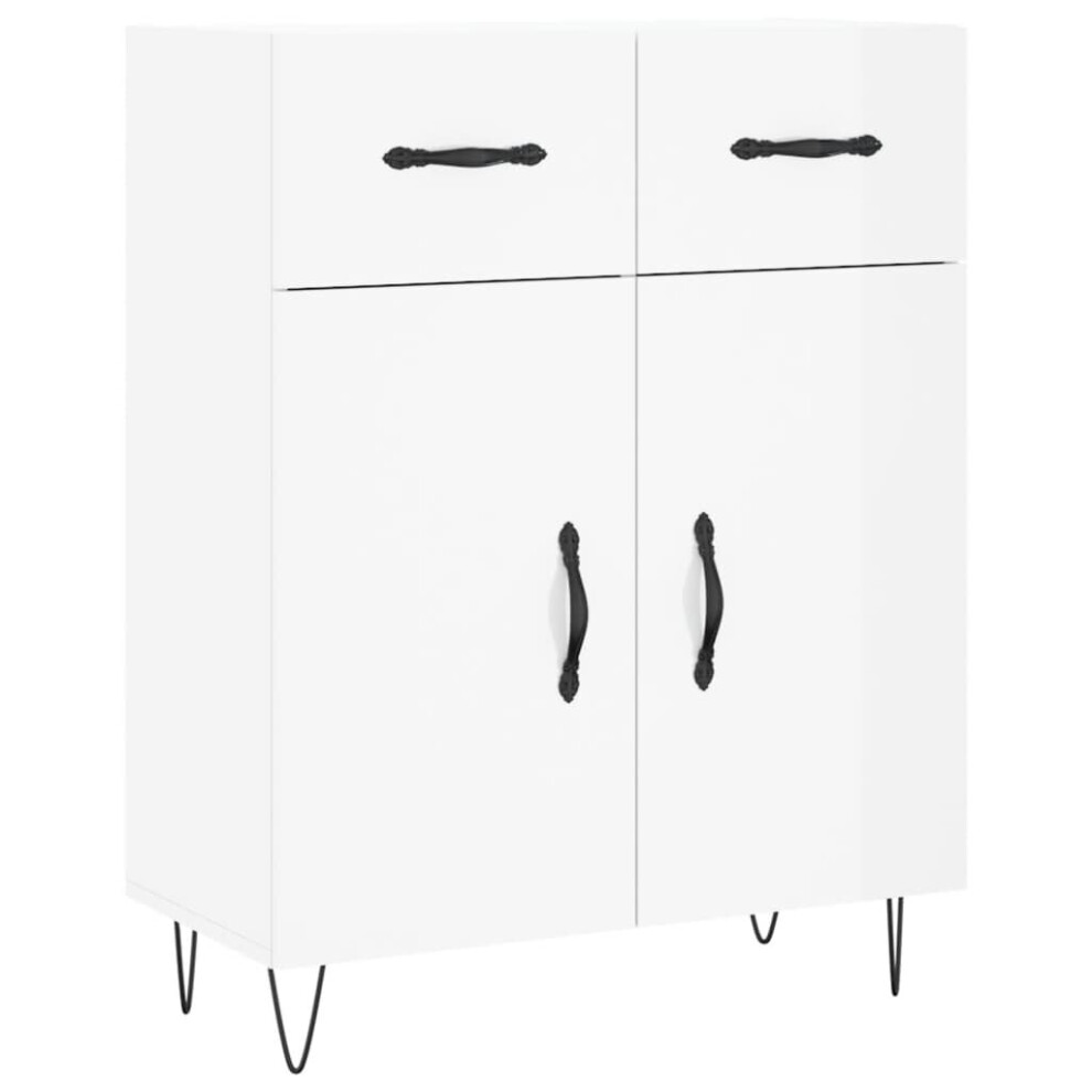 (high gloss white) vidaXL Sideboard Storage Cabinet Side Cabinet Cupboard White Engineered Wood