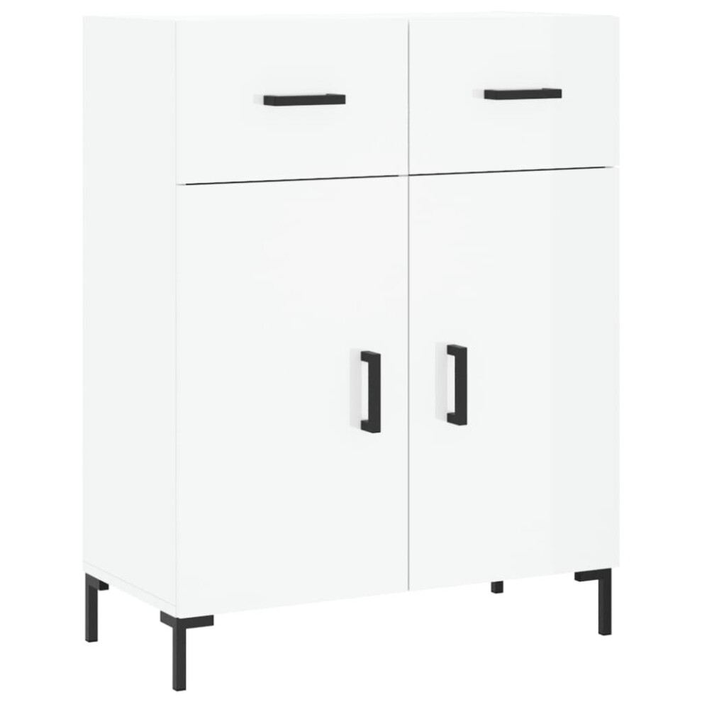 (high gloss white) vidaXL Sideboard Storage Cabinet Side Cabinet Concrete Grey Engineered Wood