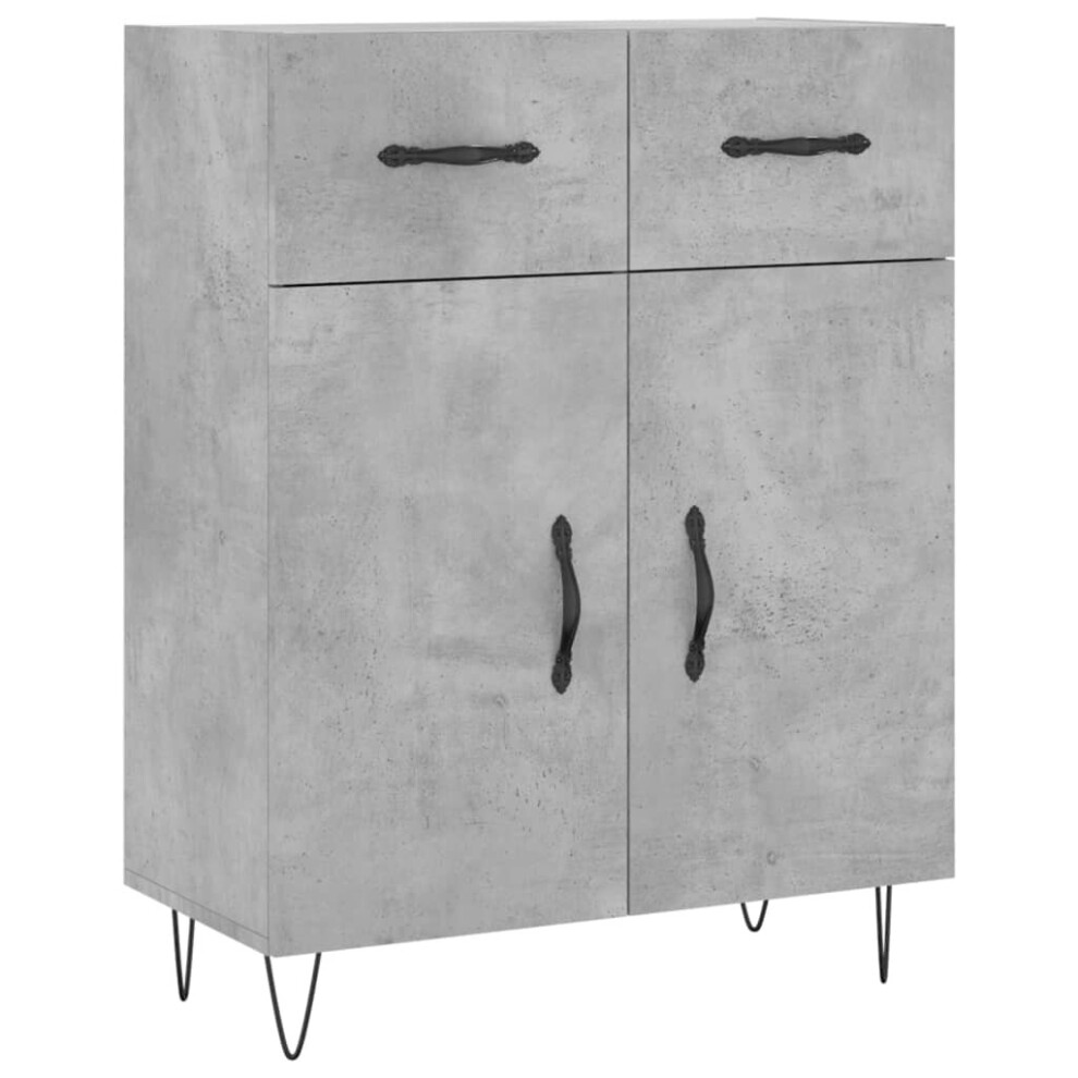 Vidaxl (Concrete Grey) Sideboard Storage Cabinet Side Cabinet Cupboard White Engineered Wood