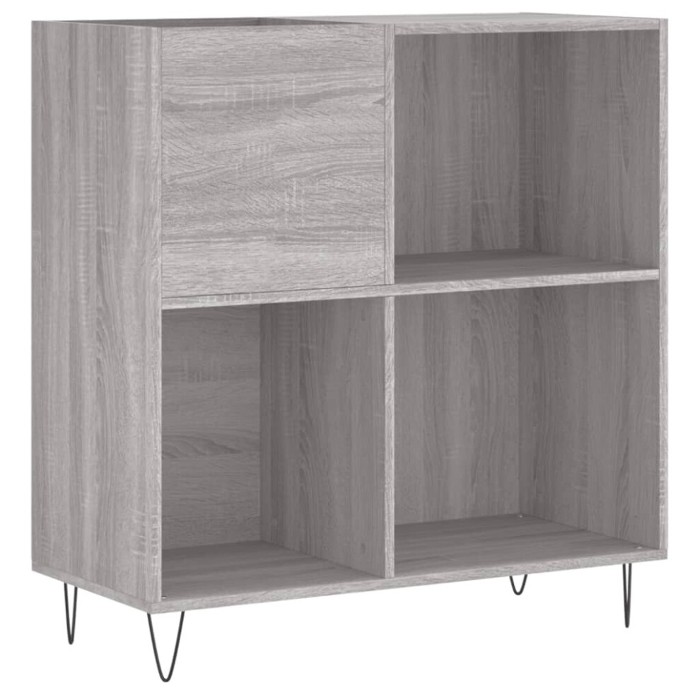 Vidaxl (Grey Sonoma) Record Cabinet Record Storage Cabinet Sideboard White Engineered Wood