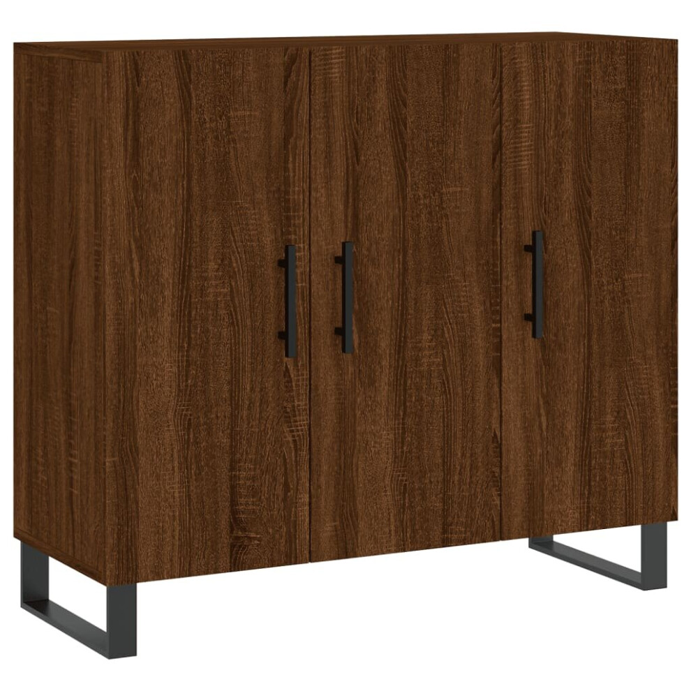 (brown oak) vidaXL Sideboard Storage Cabinet Side Cabinet Cupboard White Engineered Wood