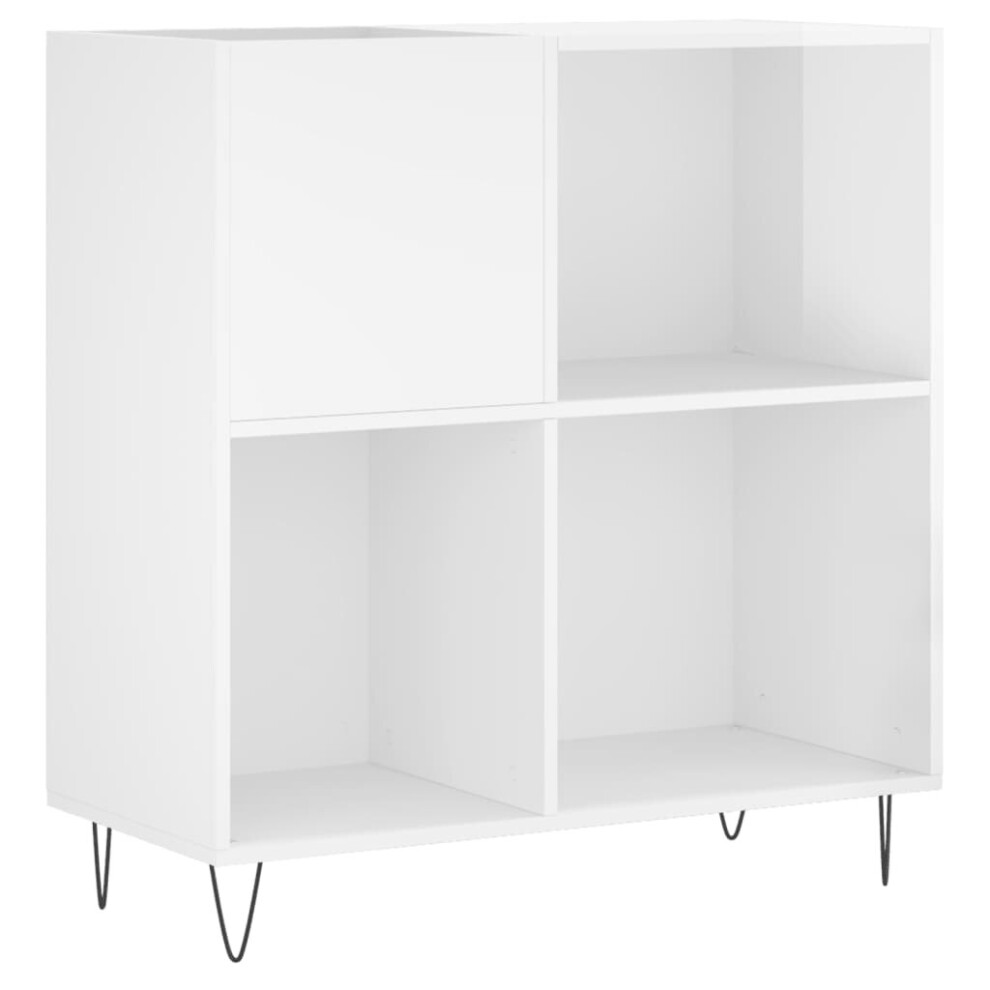 (high gloss white) vidaXL Record Cabinet Record Storage Cabinet Sideboard White Engineered Wood