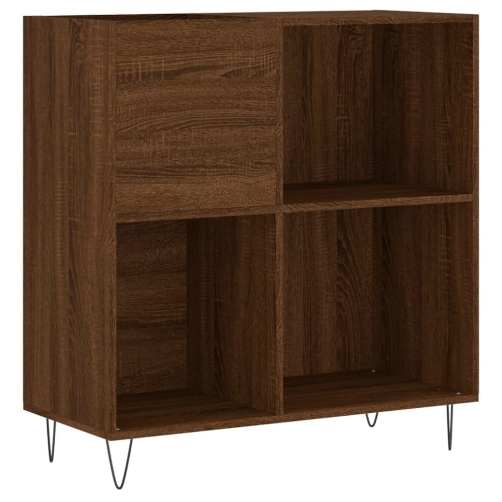 (brown oak) vidaXL Record Cabinet Record Storage Cabinet Sideboard White Engineered Wood