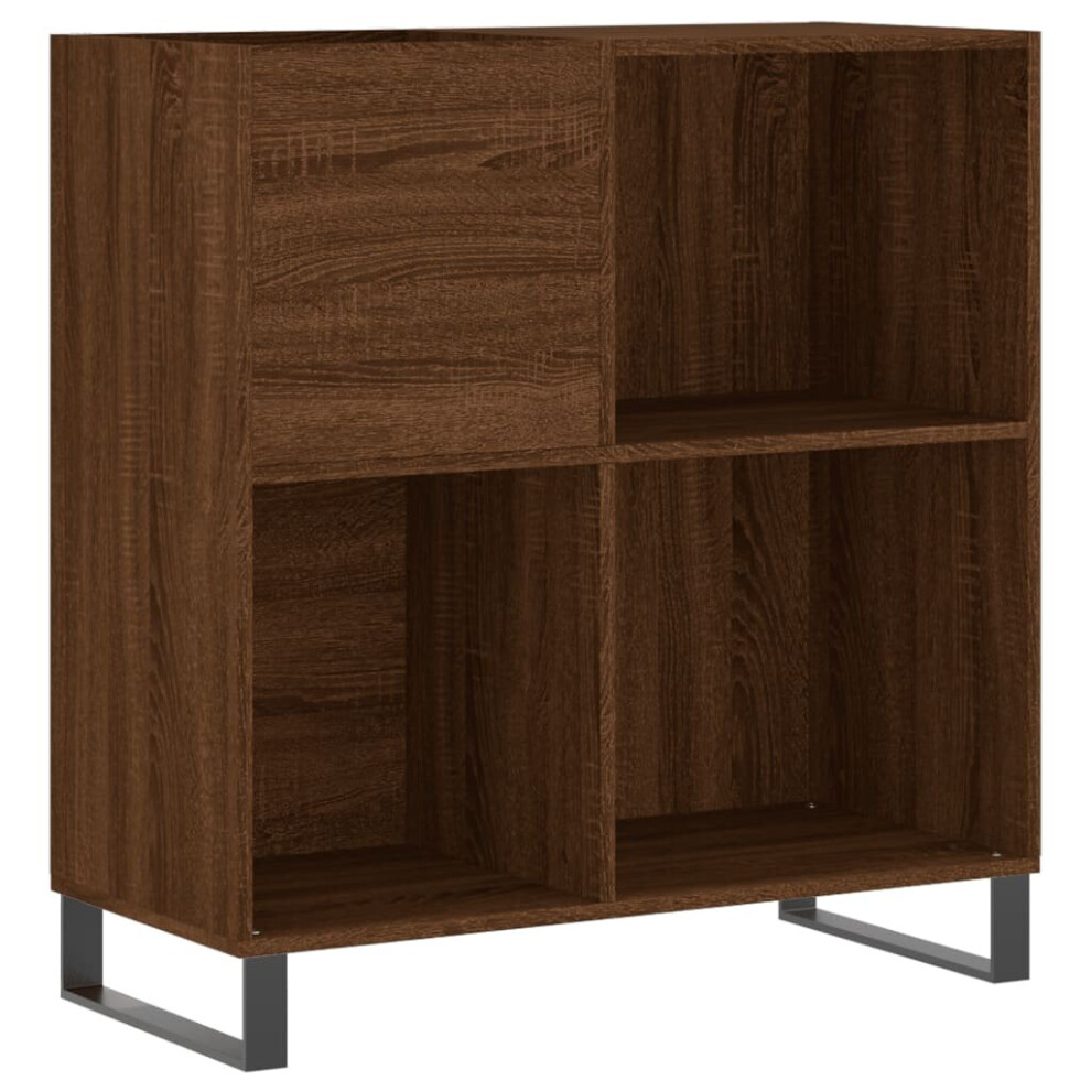 (brown oak) vidaXL Record Cabinet Record Storage Cabinet Sideboard White Engineered Wood