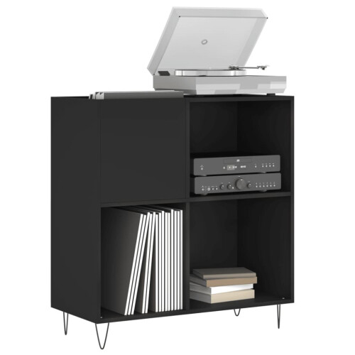 VidaXL (black) vidaXL Record Cabinet Record Storage Cabinet Sideboard White Engineered Wood 2