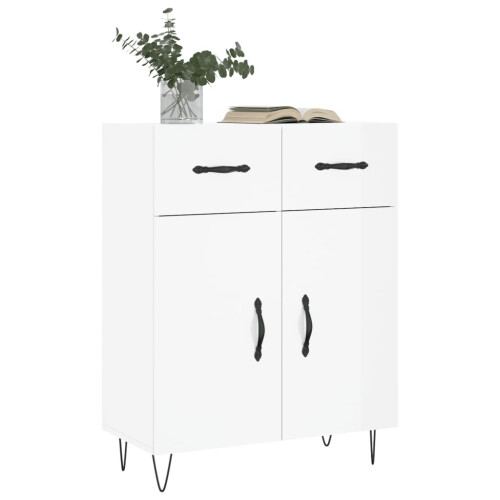 VidaXL (high gloss white) vidaXL Sideboard Storage Cabinet Side Cabinet Cupboard White Engineered Wood 2