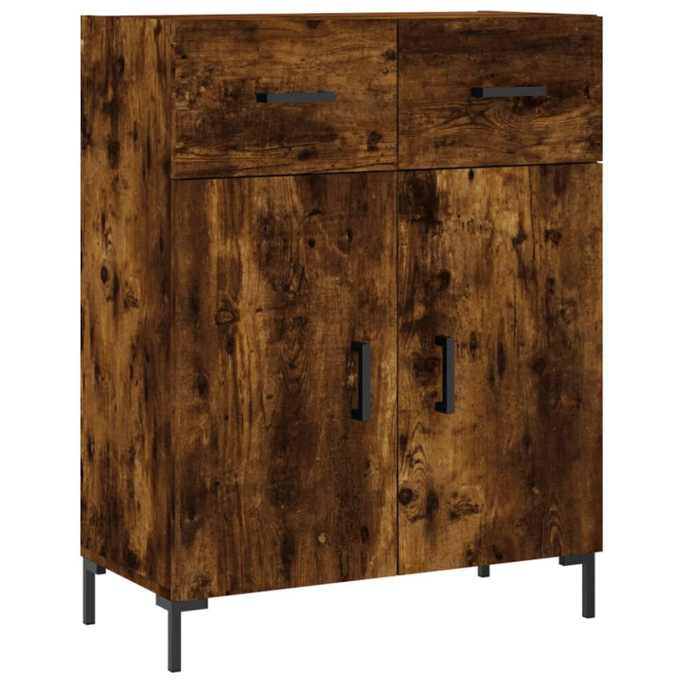 Vidaxl (Smoked Oak) Sideboard Storage Cabinet Side Cabinet Concrete Grey Engineered Wood
