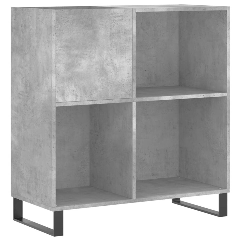 Vidaxl (Concrete Grey) Record Cabinet Record Storage Cabinet Sideboard White Engineered Wood