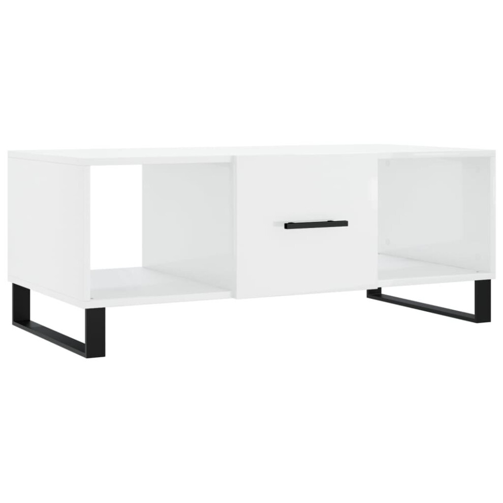 (high gloss white) vidaXL Coffee Table Side Table Sofa Table with Storage White Engineered Wood