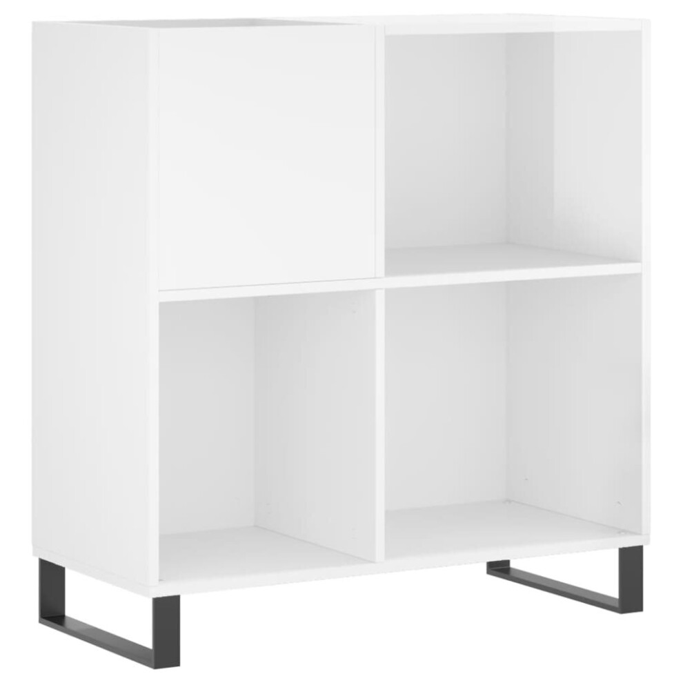 (high gloss white) vidaXL Record Cabinet Record Storage Cabinet Sideboard White Engineered Wood