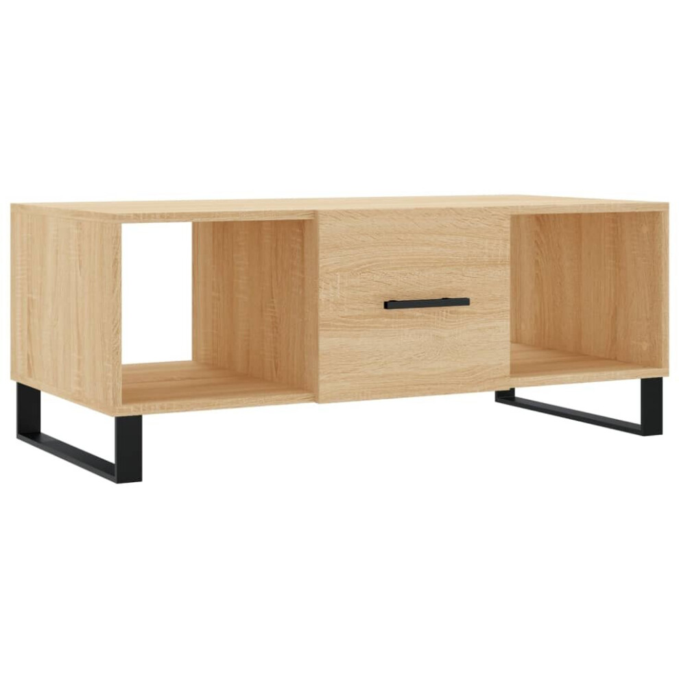 (sonoma oak) vidaXL Coffee Table Side Table Sofa Table with Storage White Engineered Wood