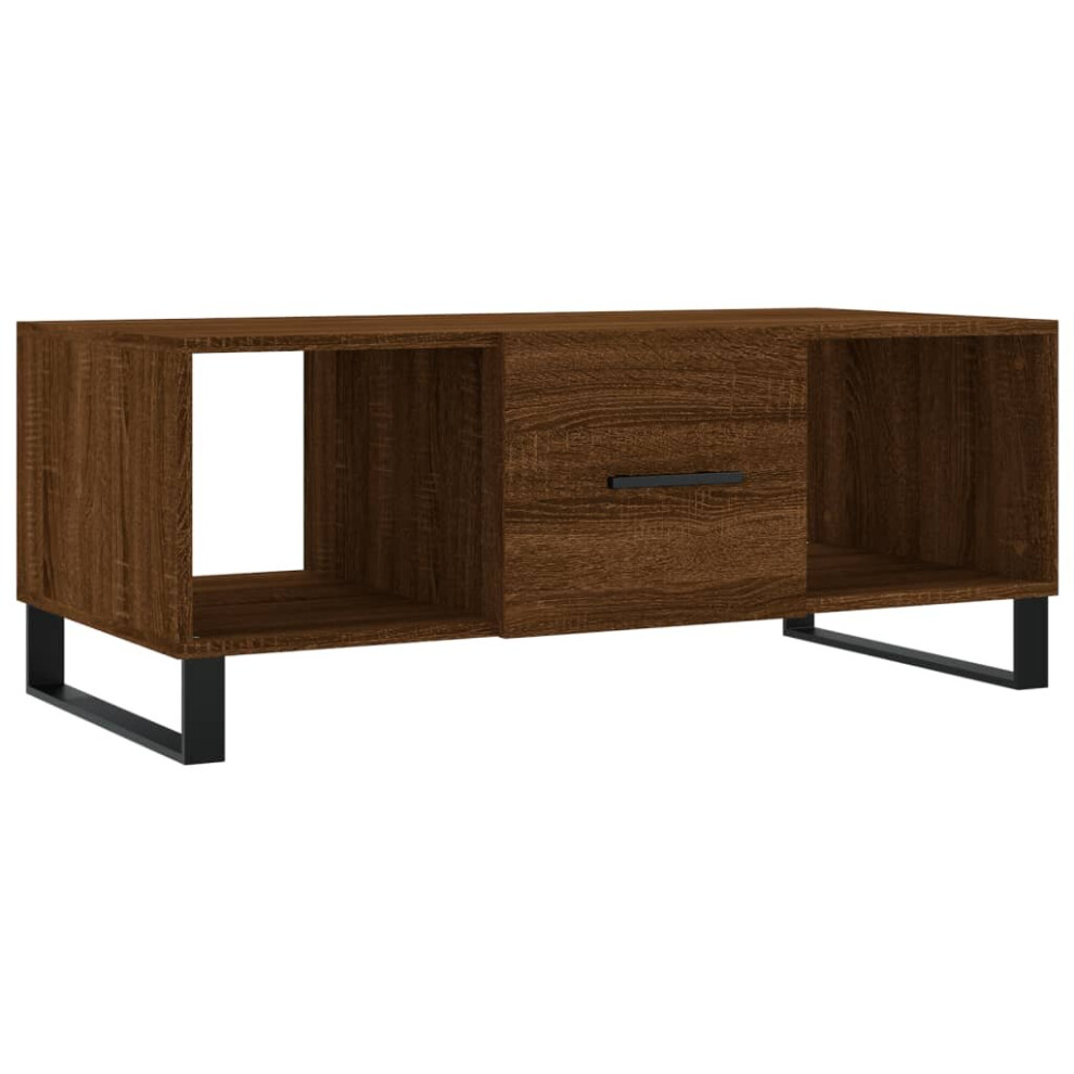 (brown oak) vidaXL Coffee Table Side Table Sofa Table with Storage White Engineered Wood