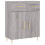 VidaXL (grey sonoma) vidaXL Sideboard Storage Cabinet Cupboard High Gloss White Engineered Wood 2