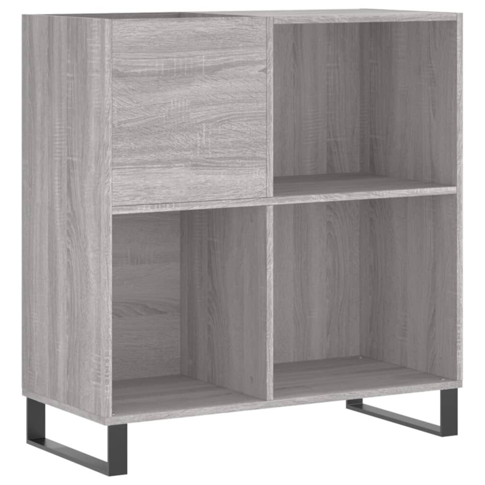 (grey sonoma) vidaXL Record Cabinet Record Storage Cabinet Sideboard White Engineered Wood