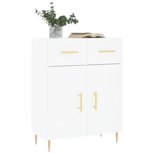 VidaXL (white) vidaXL Sideboard Storage Cabinet Cupboard High Gloss White Engineered Wood 2