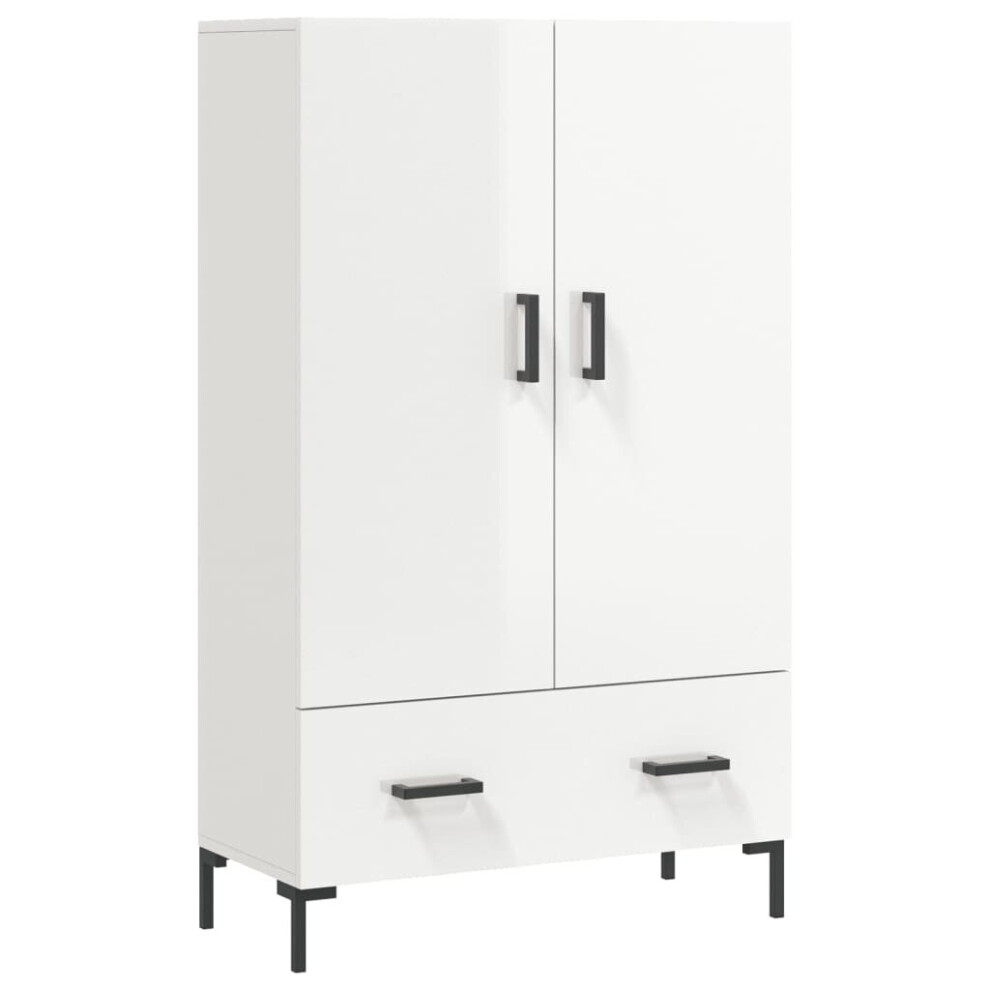 (high gloss white) vidaXL Highboard Sideboard Storage Cabinet Side Cabinet Black Engineered Wood