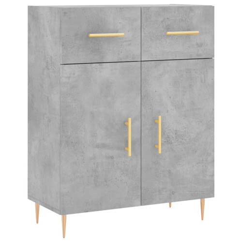 VidaXL (concrete grey) vidaXL Sideboard Storage Cabinet Cupboard High Gloss White Engineered Wood