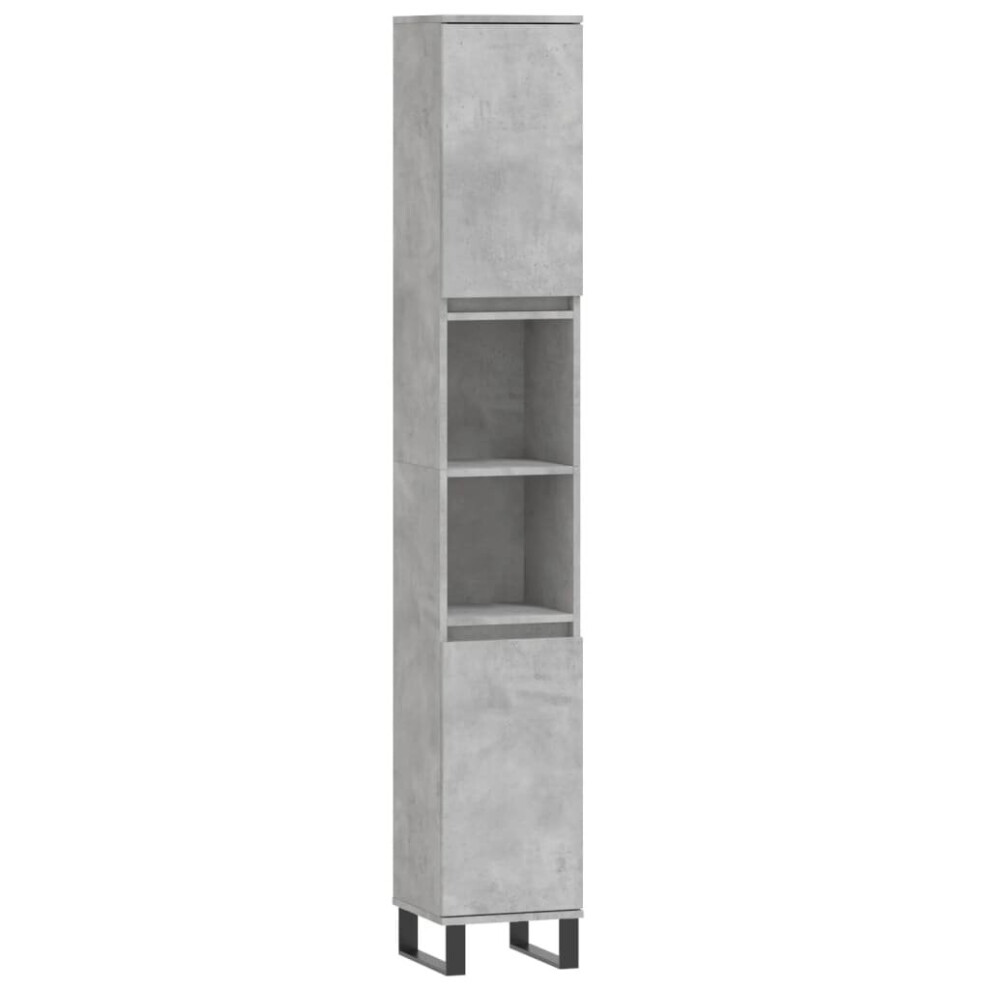 (concrete grey) vidaXL Bathroom Cabinet Vanity Unit Highboard Cupboard White Engineered Wood