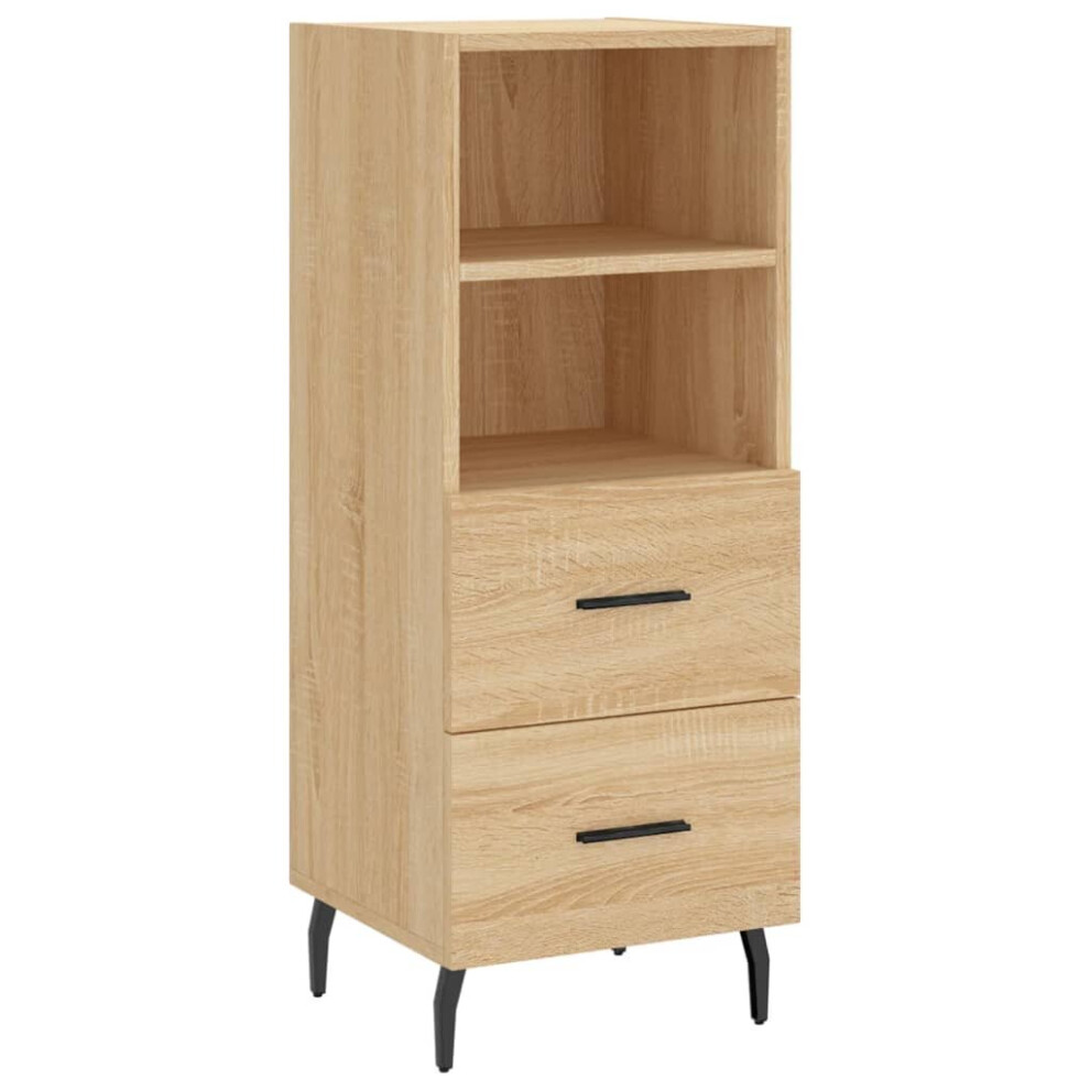 (sonoma oak) vidaXL Sideboard Storage Cabinet Side Cabinet Cupboard White Engineered Wood