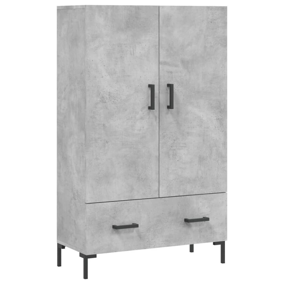 Vidaxl (Concrete Grey) Highboard Sideboard Storage Cabinet Side Cabinet Black Engineered Wood