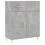 VidaXL (concrete grey) vidaXL Sideboard Storage Cabinet Cupboard High Gloss White Engineered Wood 2
