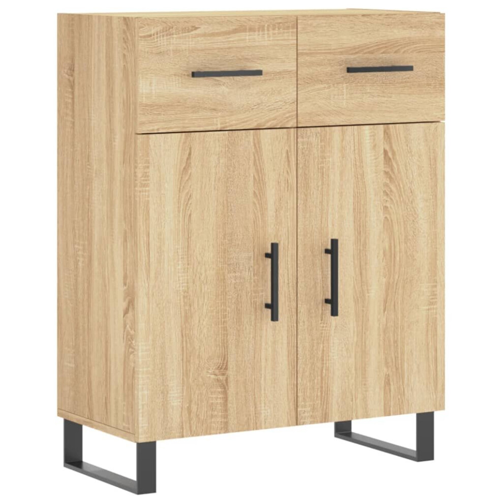 Vidaxl (Sonoma Oak) Sideboard Storage Cabinet Side Cabinet Cupboard White Engineered Wood