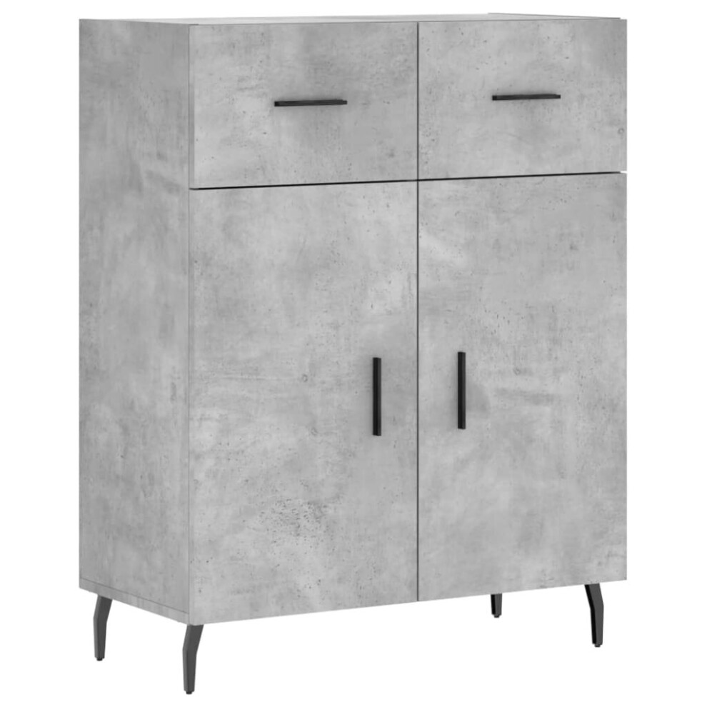 Vidaxl (Concrete Grey) Sideboard Storage Cabinet Side Cabinet Cupboard Black Engineered Wood