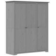 (grey, 151.5 x 52 x 176.5 cm) vidaXL Wardrobe Closet Clothes Storage Organiser Room Armoire Solid Wood Pine