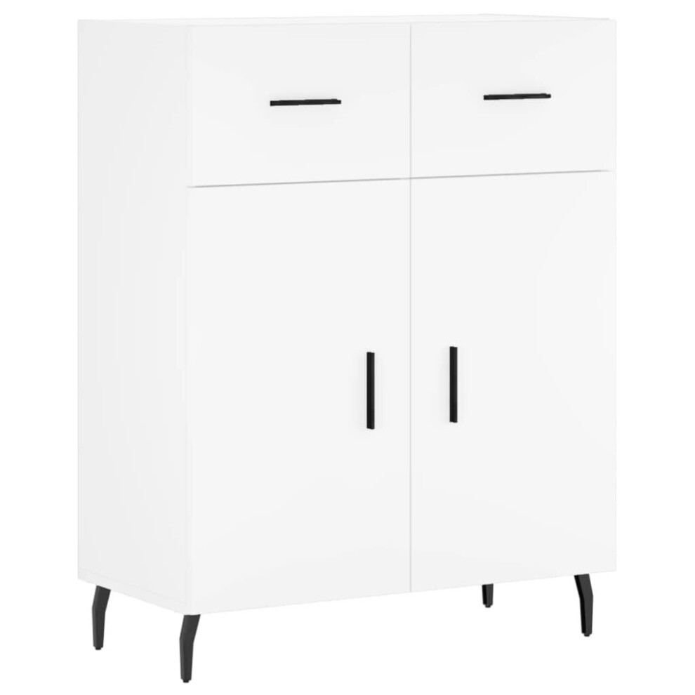 (white) vidaXL Sideboard Storage Cabinet Side Cabinet Cupboard Black Engineered Wood