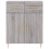 VidaXL (grey sonoma) vidaXL Sideboard Storage Cabinet Cupboard High Gloss White Engineered Wood 6