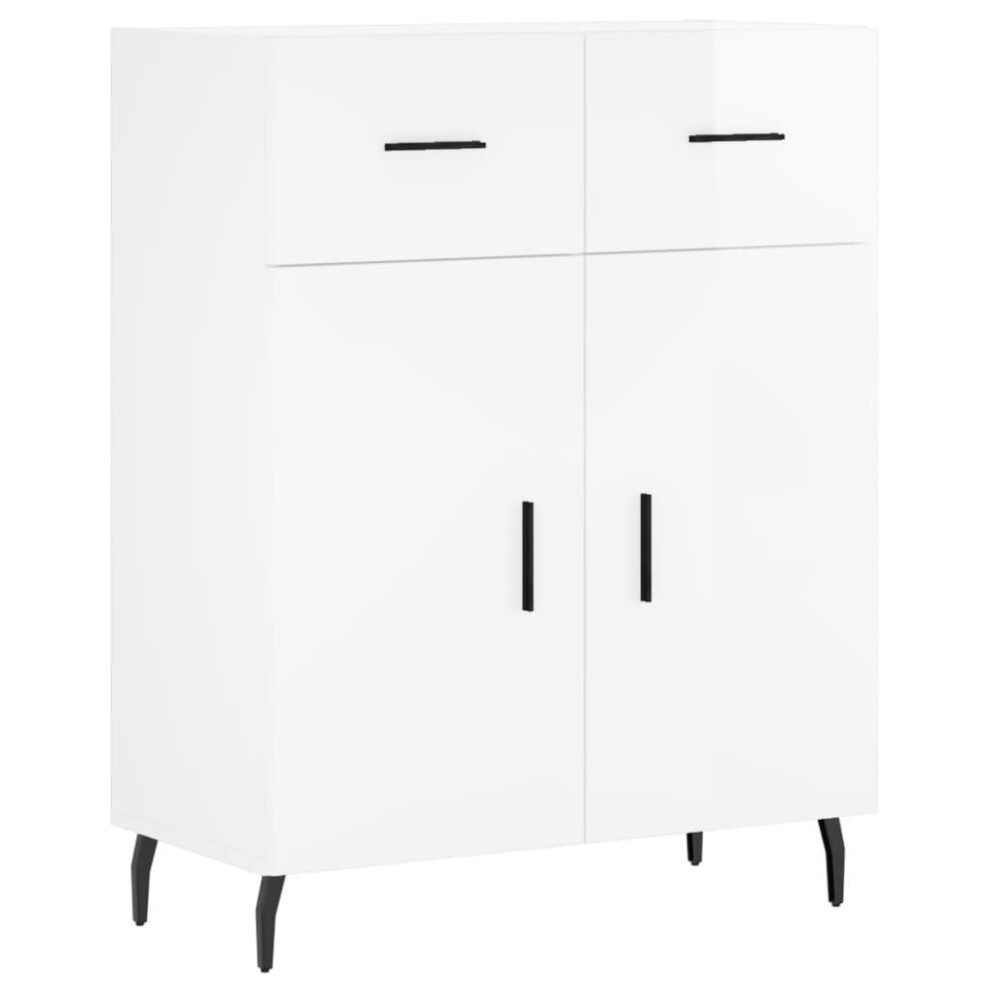 (high gloss white) vidaXL Sideboard Storage Cabinet Side Cabinet Cupboard Black Engineered Wood