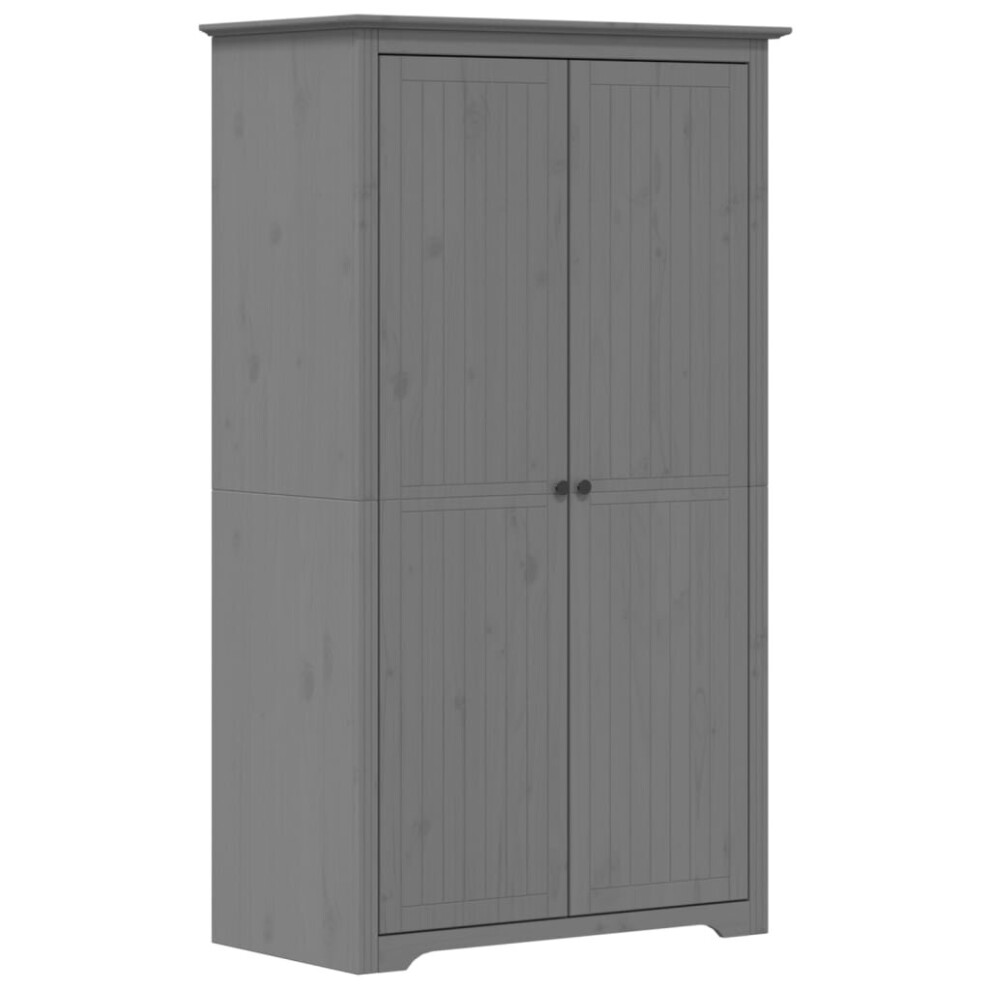 (grey, 101 X 52 X 176.5 cm) vidaXL Wardrobe Closet Clothes Storage BODO White And Brown Solid Wood Pine