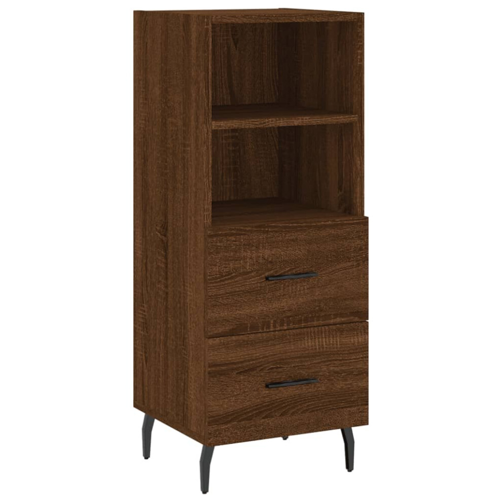 (brown oak) vidaXL Sideboard Storage Cabinet Side Cabinet Cupboard White Engineered Wood