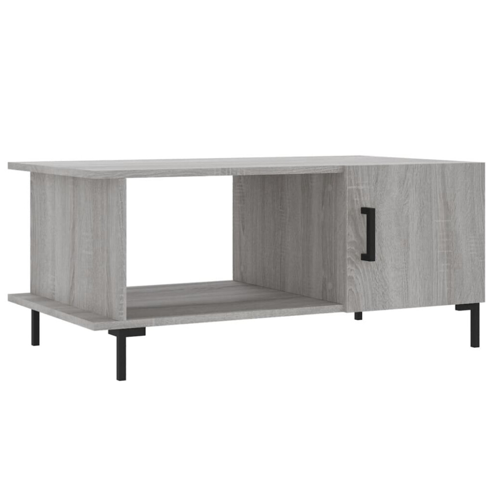 (grey sonoma) vidaXL Coffee Table Side Table Sofa End Table High Gloss White Engineered Wood