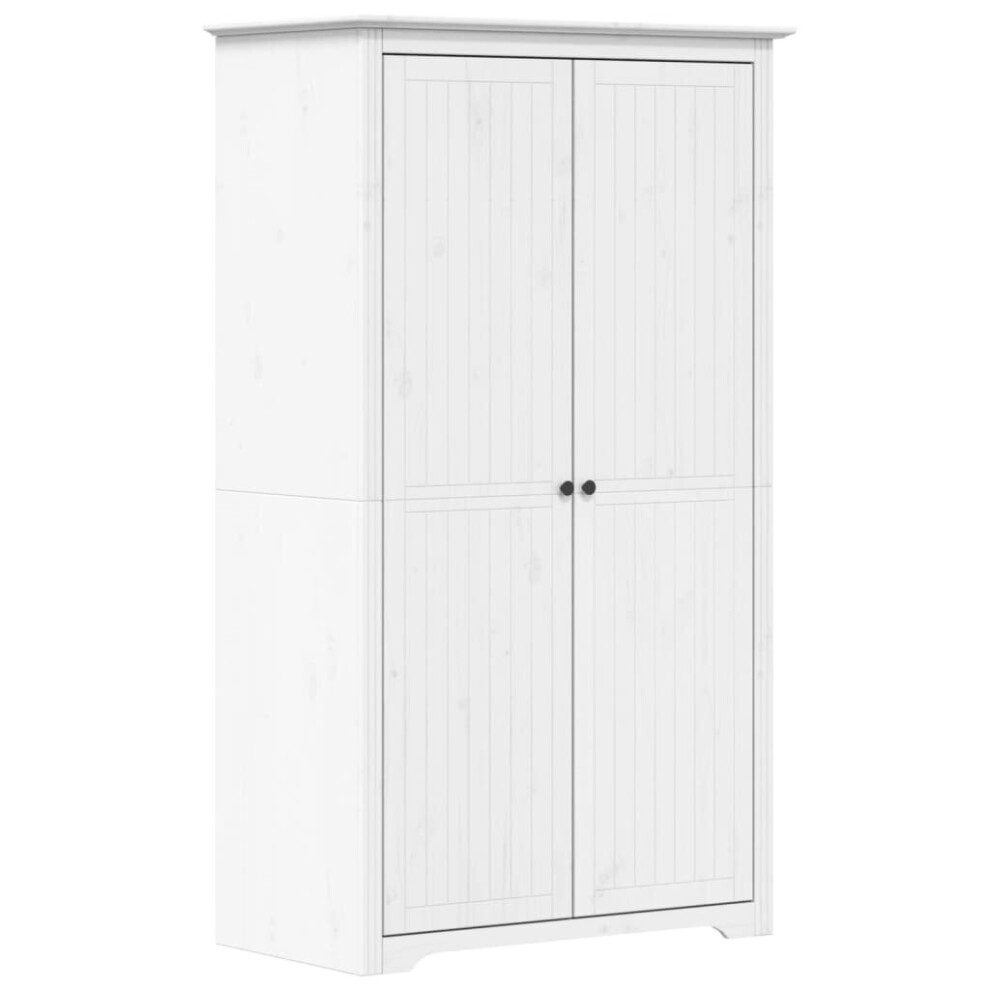 (white, 101 x 52 x 176.5 cm) vidaXL Wardrobe Closet Clothes Storage BODO White and Brown Solid Wood Pine